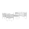 Armen Living Safari 4 Piece Outdoor Aluminum and Rope Seating Set with Gray Cushions SETODSABR - alternate 9
